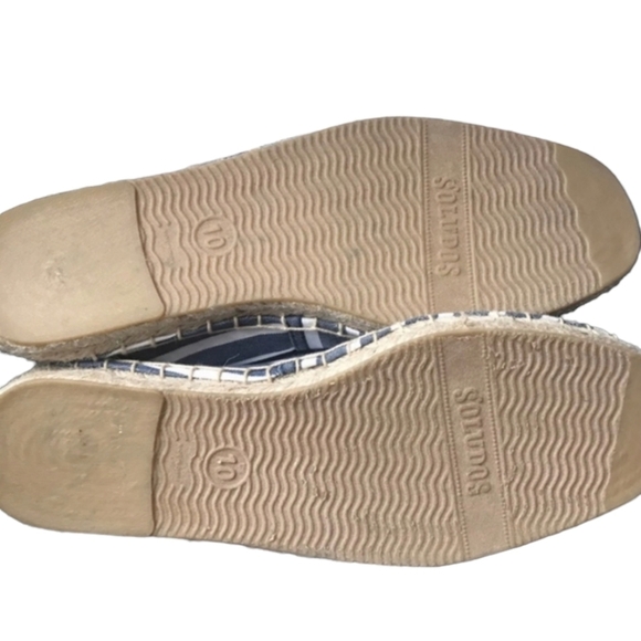 Soludos Blue Stripe Classic Espadrille Flats Denim 10 - Picture 4 of 5